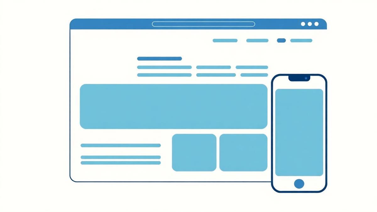 Illustration of a website layout being planned section by section